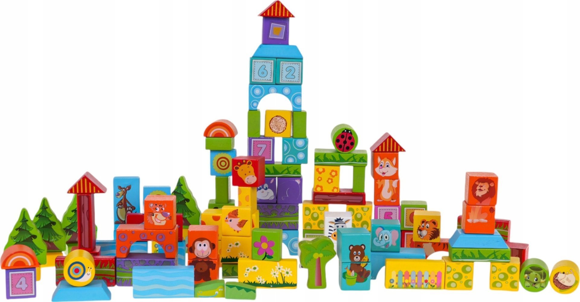 Ramiz Zestaw Drewnianych Klocków Zwierzątka 100el.