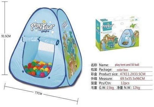 Namiot samorozkładający 77cm + 50 piłek Dinozaury