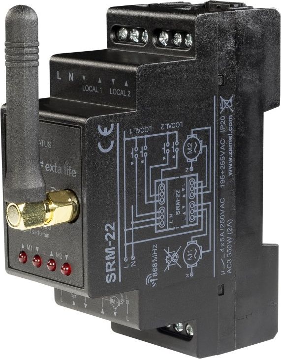 Zamel Radiowy sterownik rolet modułowy podwójny 230V SRM-22 (EXL10000023)