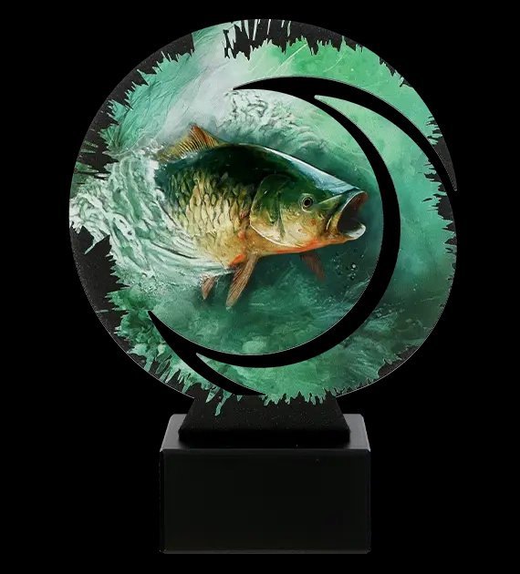 Victoria Sport Trofeum metalowe z marmurową podstawą - Wędkarstwo