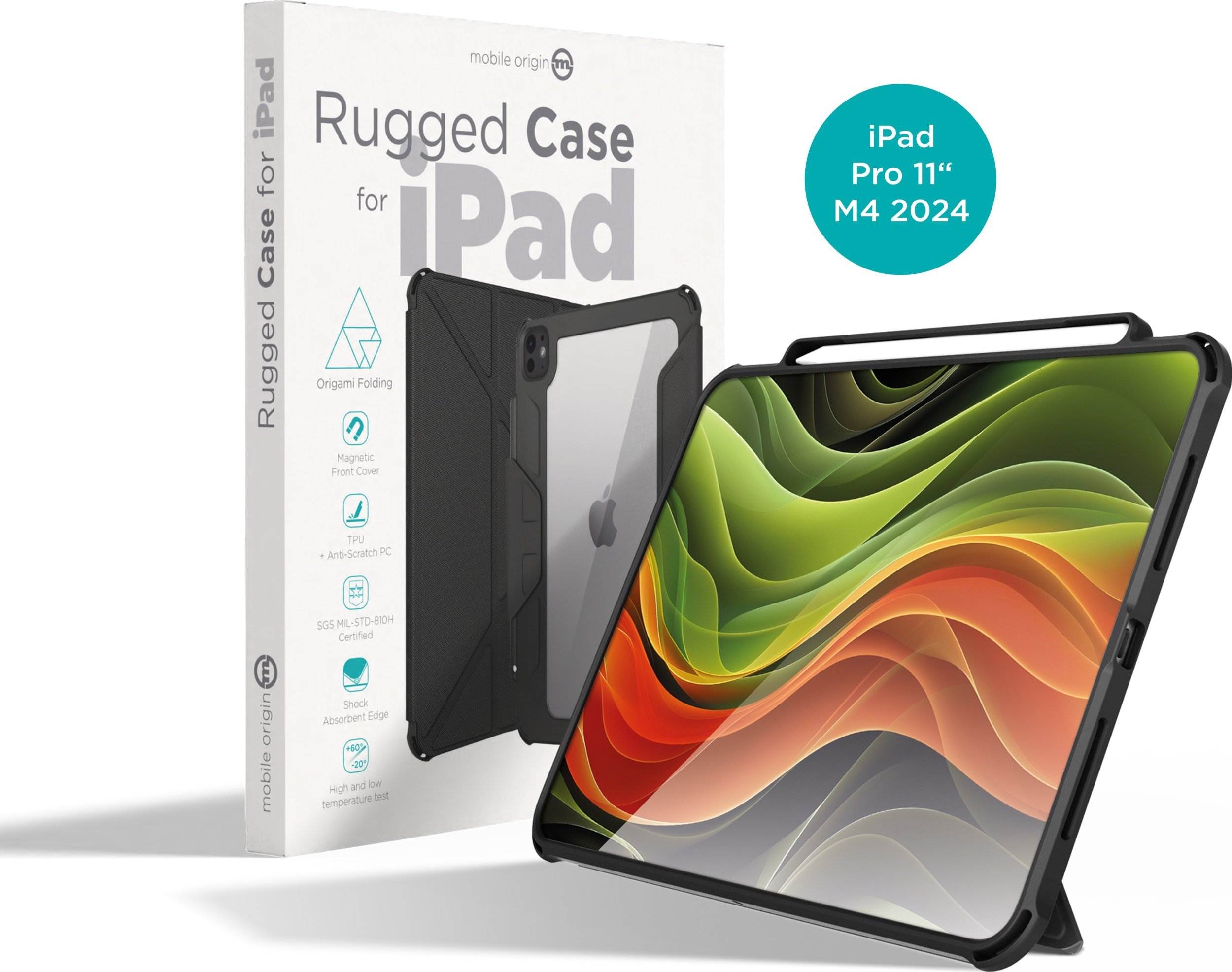 Etui na tablet Mobile Origin Etui Rugged Case Czarne - iPad Pro 11" M4 2024