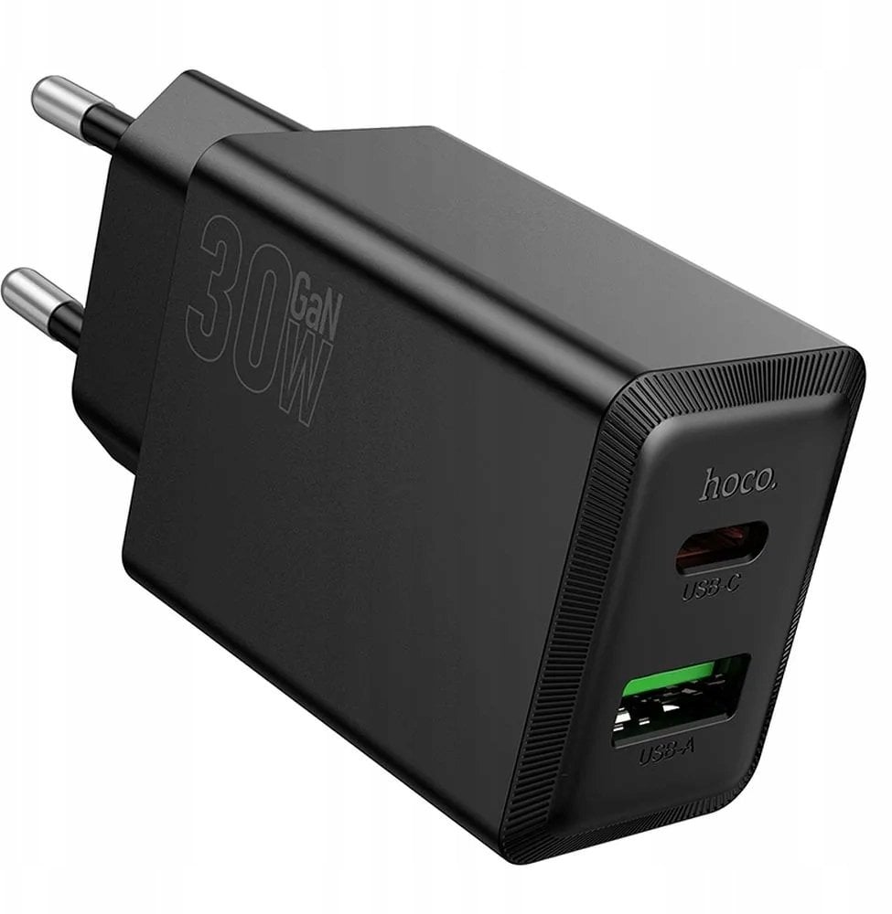 Ładowarka Hoco Ładowarka sieciowa do telefonu USB A + USB C QC3.0 PD AFC 3A 30W N71 czarna