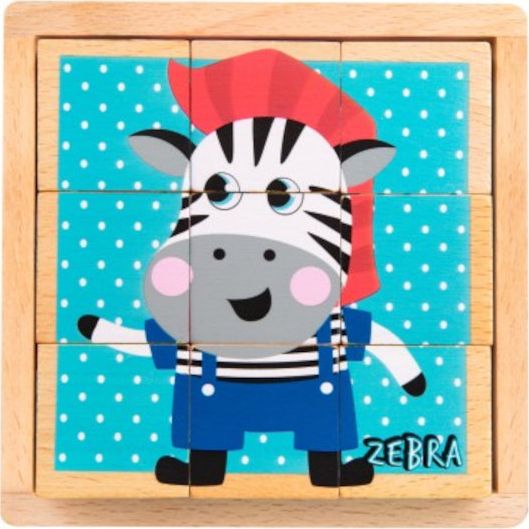 Akuku Klocki Drewniane 9 Elementów