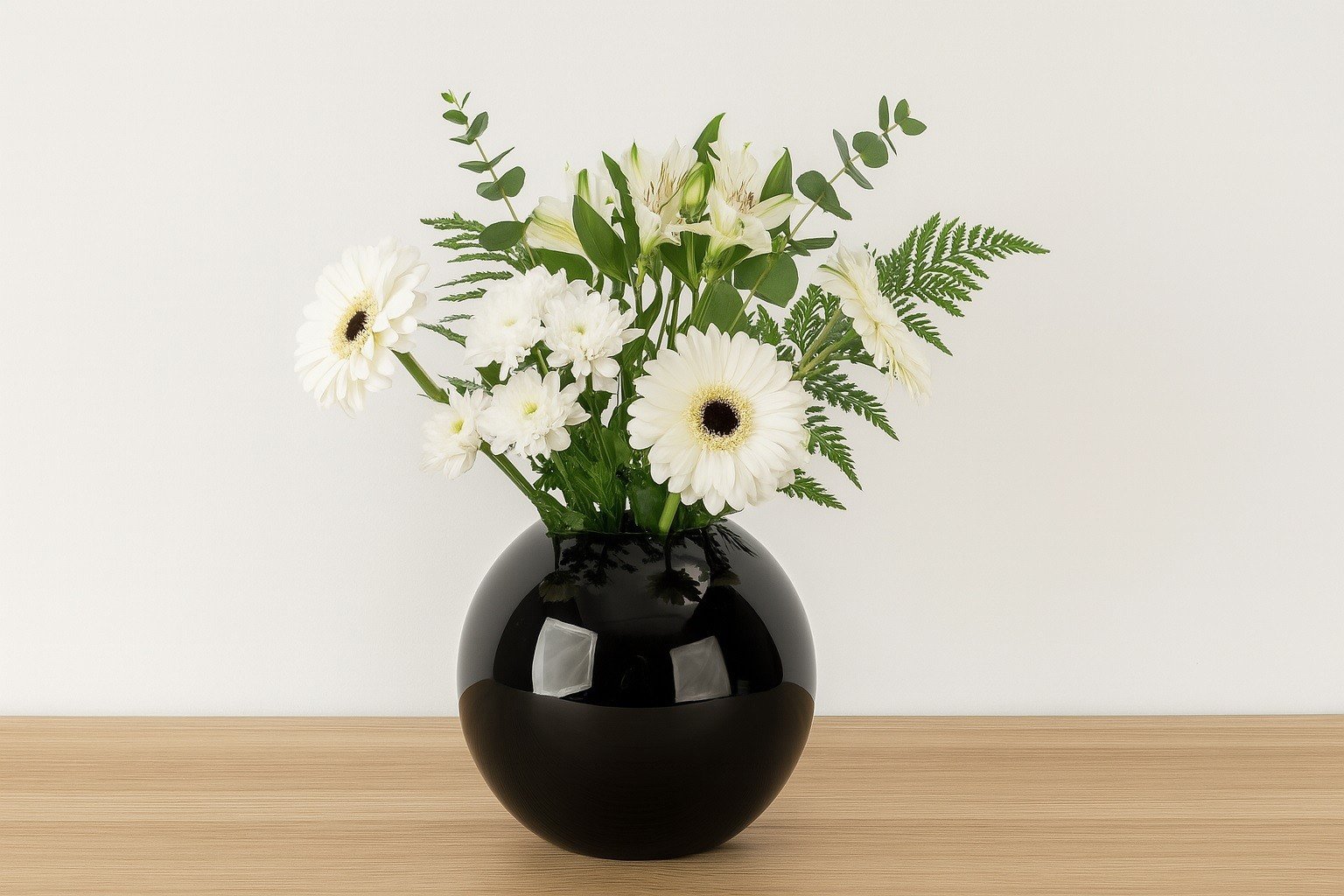 Wazon szklany 18 cm Kula czarny