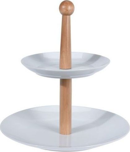 ASJ Commerce Dwupoziomowa porcelanowa patera na ciasto owoce 27 cm