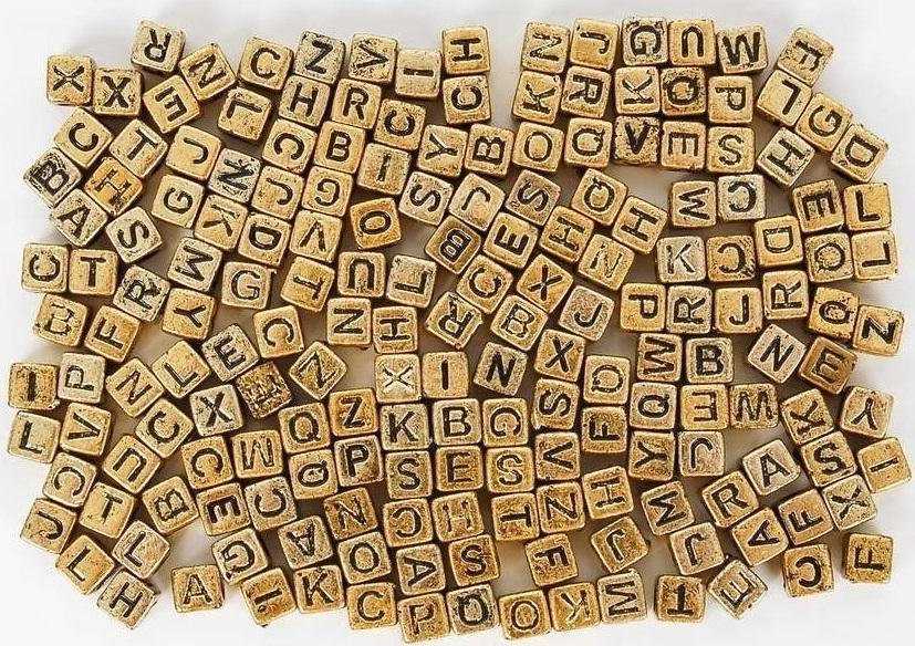 FANDY Koraliki ABC - Złote literki 6 mm (30g)