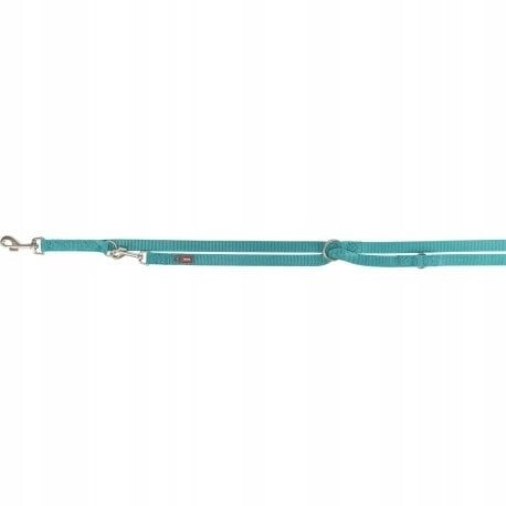 Trixie Premium smycz regulowana dla psa dwustronna taśma aqua XS–S: 2.00 m/15 mm