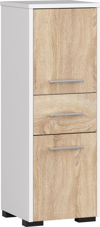 Fabryka Mebli Akord SZAFKA - SŁUPEK REGAŁ ŁAZIENKOWY FIN 2D 1SZ BIAŁY / SONOMA