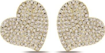 Srebro i Kamienie Srebne kolczyki serca z cyrkoniami - pozłacane