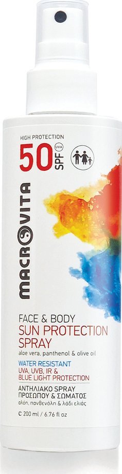 Macrovita spray do opalania twarzy i ciała SPF50 bio-aloes, panthenol i bio-oliwa 200ml