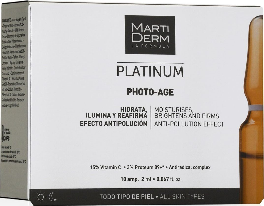Martiderm Veido odos serumas - ampulės su vitaminu C MartiDerm Platinum Photo Age 10x2 ml