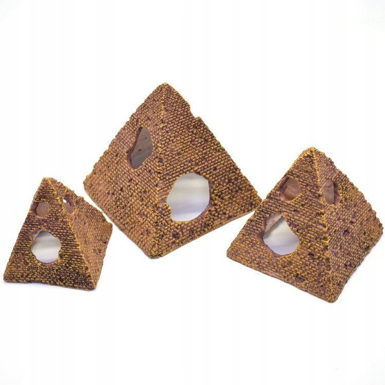 OZDOBA AKWARIOWA Piramidy KOMPLET 3szt 8,5-12,5cm