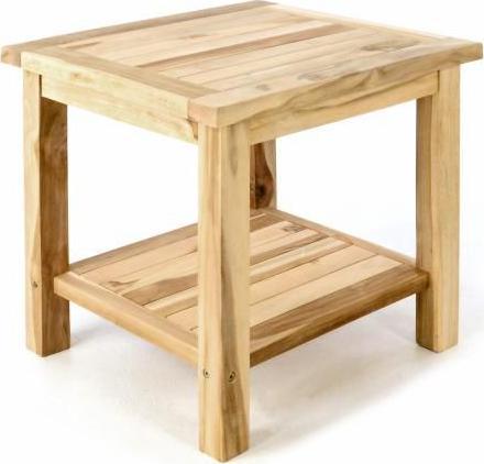 Divero Stolik ogrodowy wykonany z solidnego drewna tekowego DIVERO