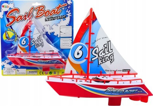 LeanToys Łódka Pływająca Łódź Na Baterie Zabawka Wodna Czerwona