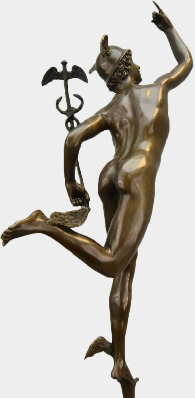 rzezbyzbrazu Merkury Bóg Handlu Duża Rzeźba z Brązu