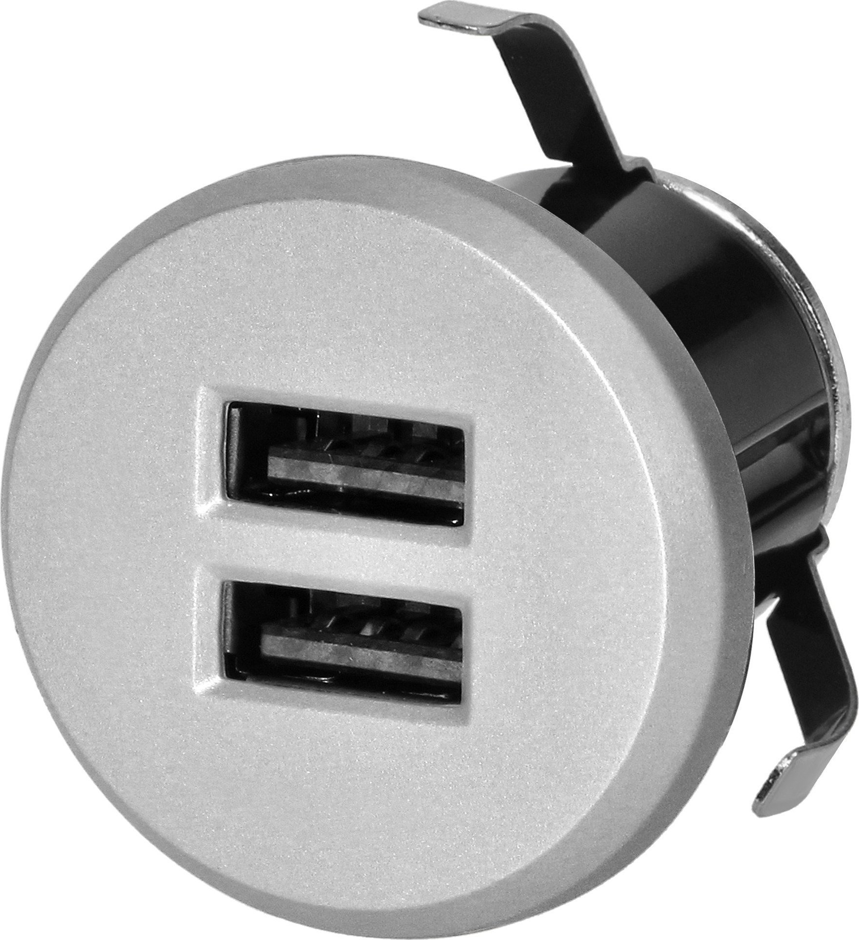 Orno Ładowarka 2XUSB 3,4A, wpuszczana w blat, srebrna