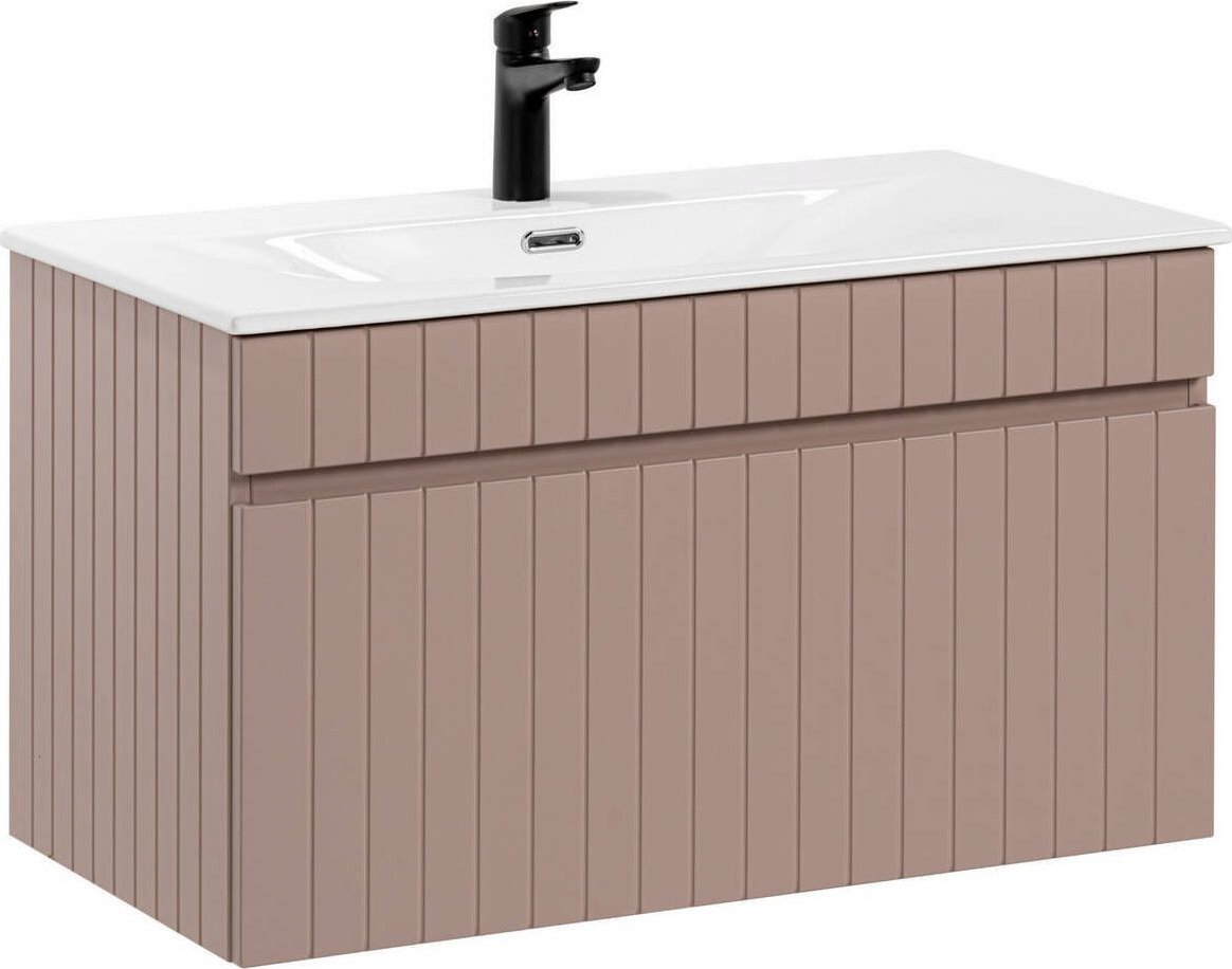 Comad Nowoczesna szafka z umywalką, Iconic, 80x46x46 cm, różowy, mat