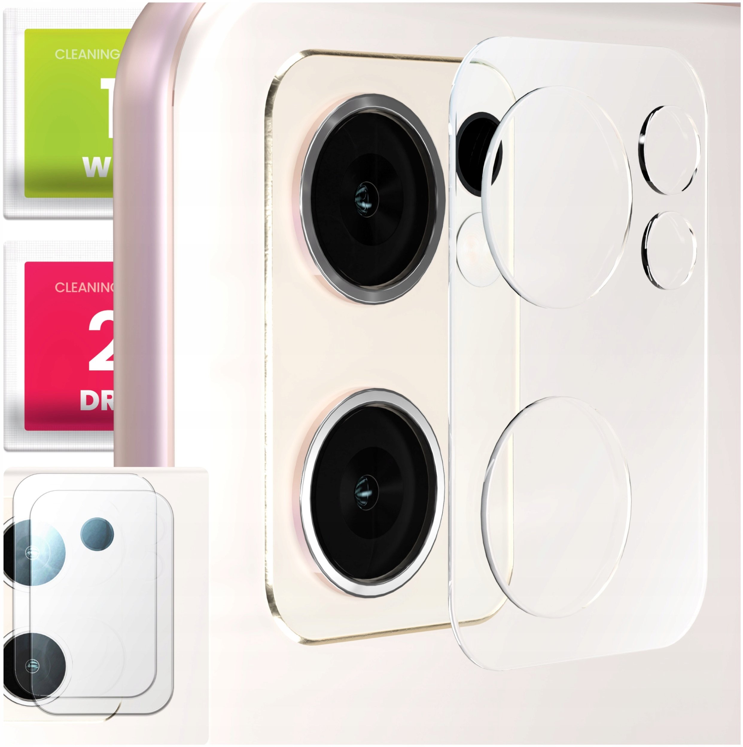 2-PAK Szkło Na Aparat Do Oppo Reno7 SE 5G (Hartowane, Na Obiektyw, 9H)