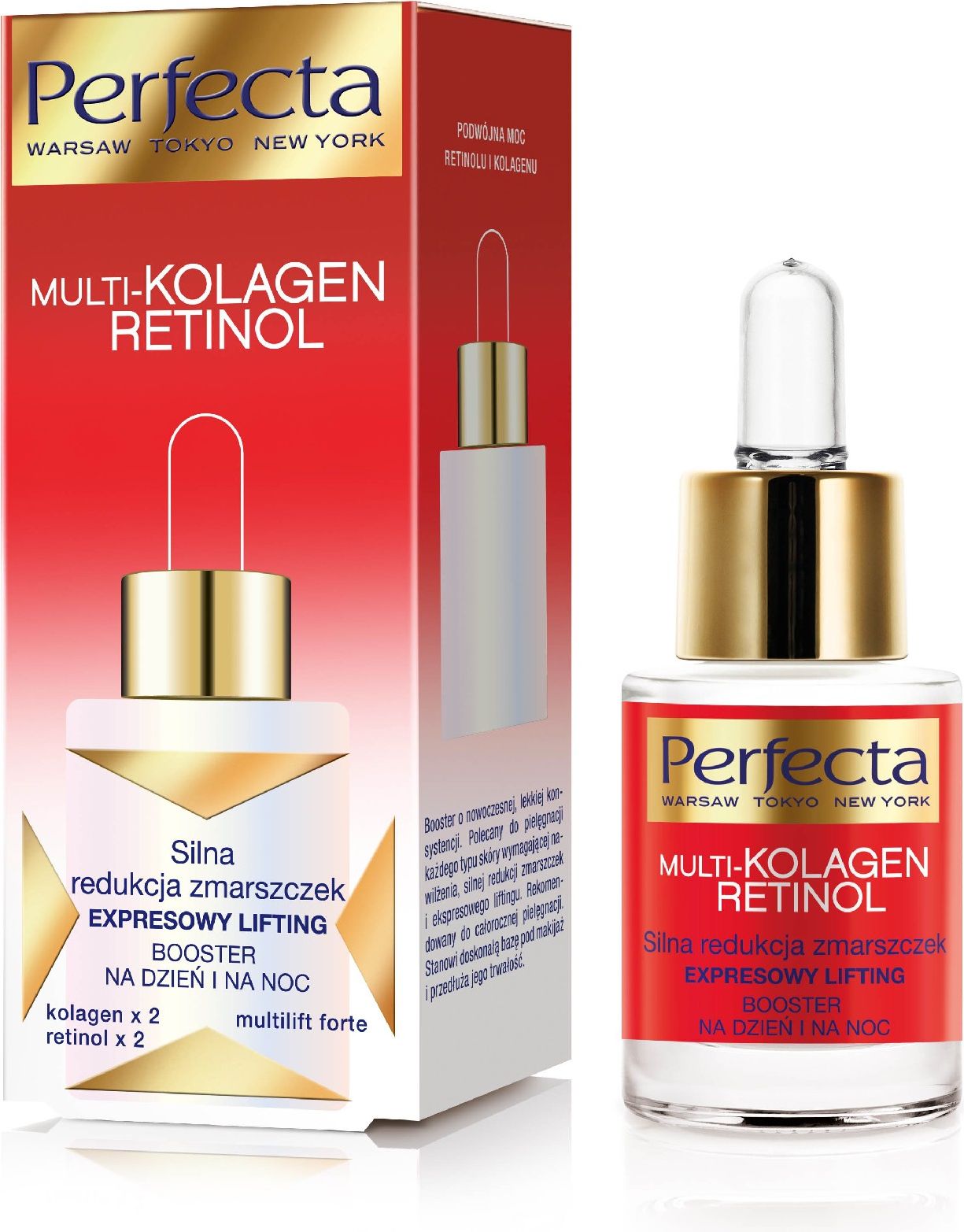 Perfecta Serum do twarzy Multi-Kolagen Retinol Booster redukujący zmarszczki 15ml