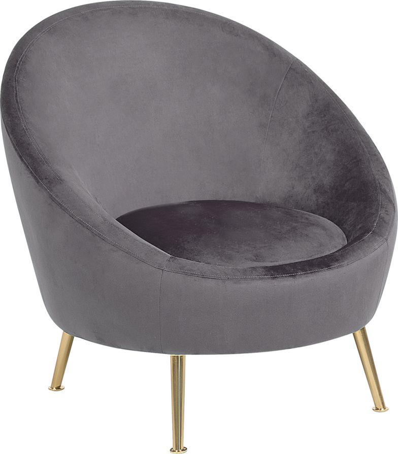 Beliani Krzesło welurowe szare LANGA