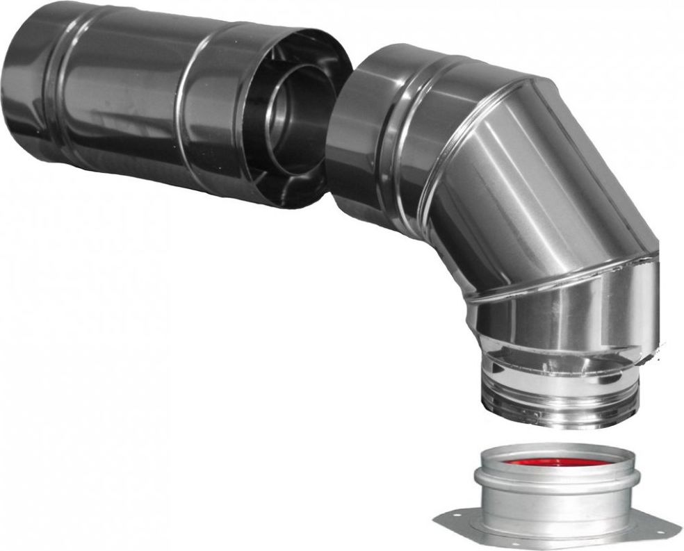 Krzys-Pol Zestaw do szachtu kondensacyjny koncentryczny DN 60/100 powietrzno-spalinowy uniwersalny do kotłów z adapterem z tworzywa (ZDSUNIK60100)