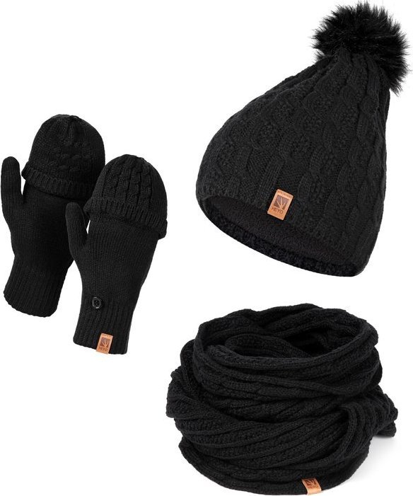 HEYO Damski zestaw zimowy czapka komin rękawiczki HZ0009 HEYO