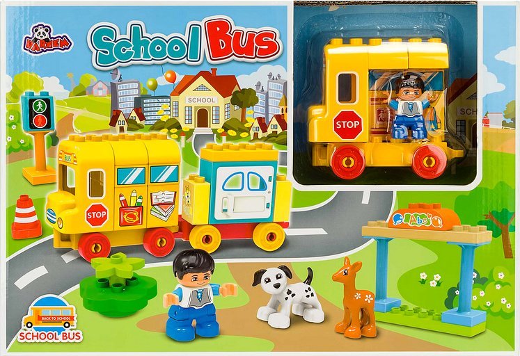 KLOCKI ZESTAW AUTOBUS SZKOLNY 39el. 3 FIGURKI