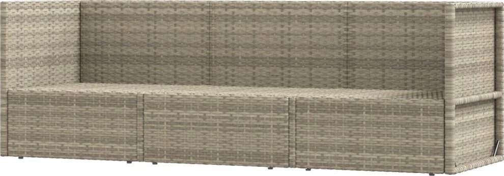 vidaXL vidaXL 3-cz. zestaw wypoczynkowy do ogrodu, poduszki, szary rattan PE