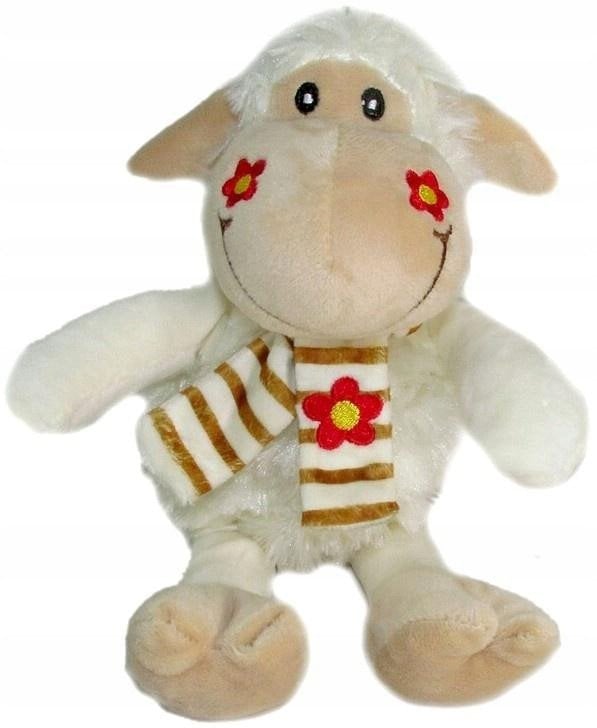 Owca 2wz z szalikiem w kwiatki 15cm