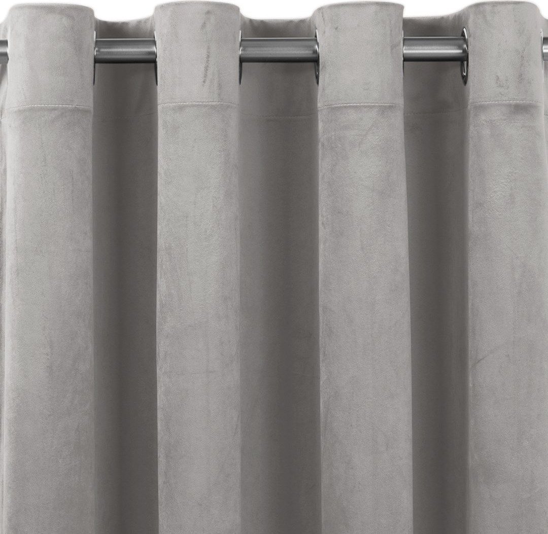 Homede Homede Zasłona VILA velvetowa na srebrnych przelotkach 530x245 szara