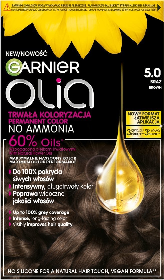 Alkotest GARNIER_Olia farba do włosów 5.0 Brown
