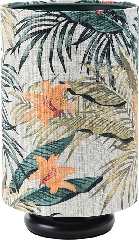 Lampa stołowa Lumes Czarna mała lampka z motywem kwiatów - S369-Hilva