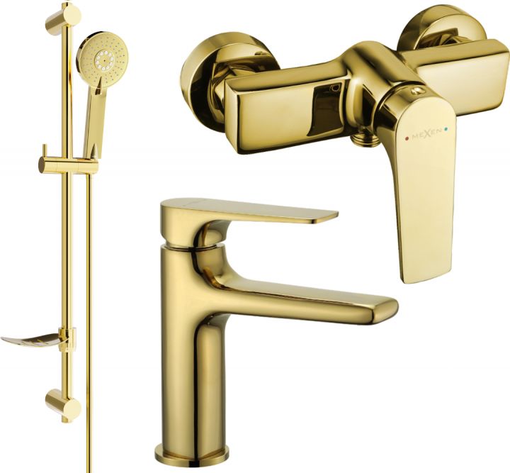 Mexen Mexen Lynx DF40 zestaw prysznicowy, złoty - 745904DF40-50