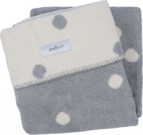 Womar Womar Koc 100% bawełna 75X100 Grochy biały/szary - 5902745514970