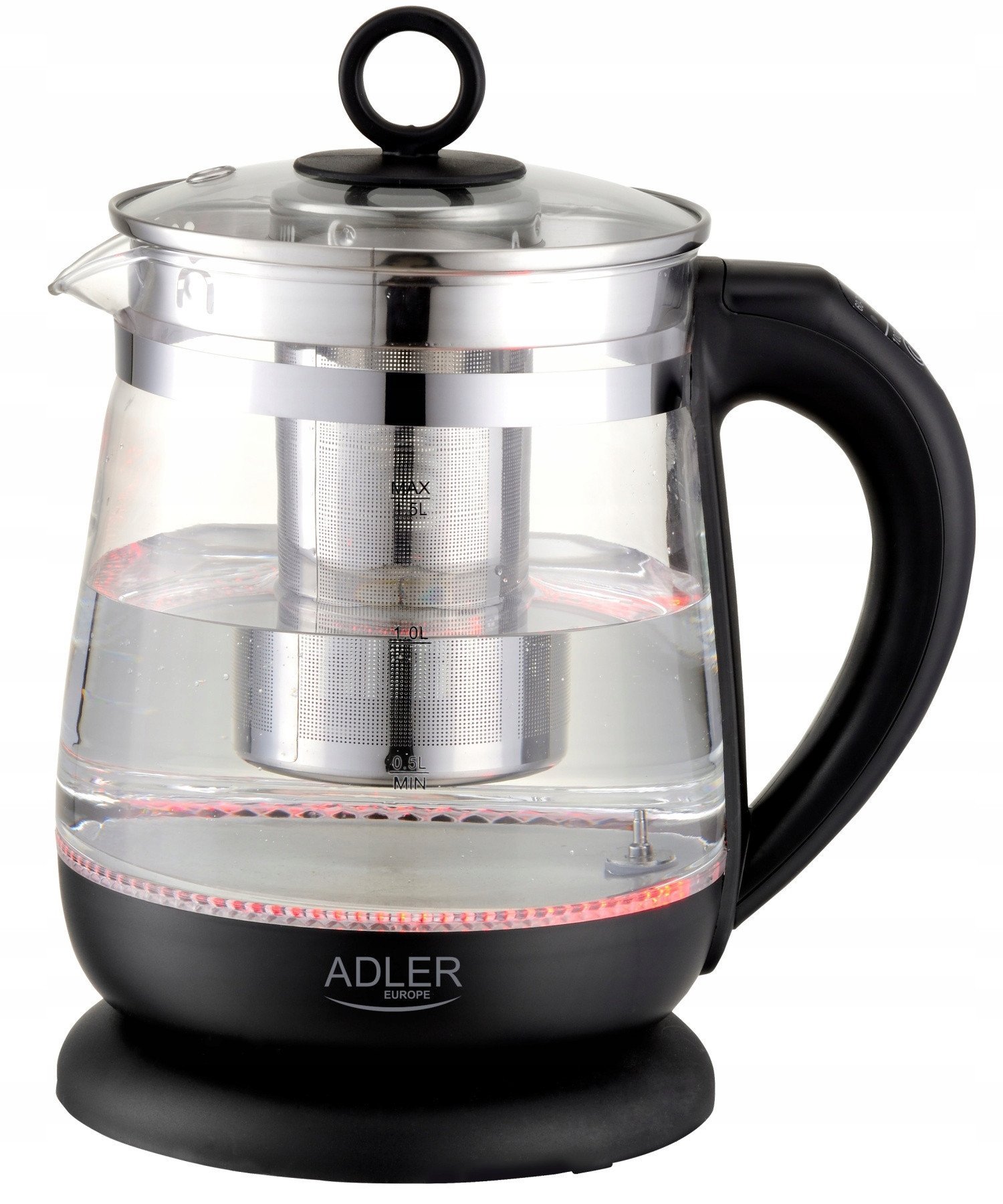 Czajnik szklany 1,5 L z zaparzaczem i regulacją temperatury | 1,5 L | LED | 60–100°C |