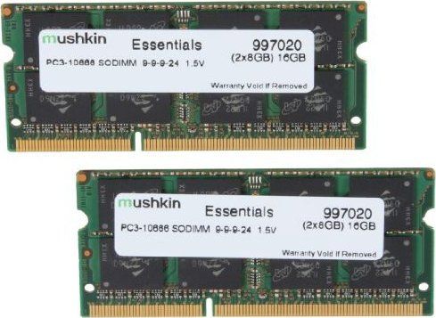 Pamięć do laptopa Mushkin Essentials, SODIMM, DDR3, 16 GB, 1333 MHz, CL9 (997020)