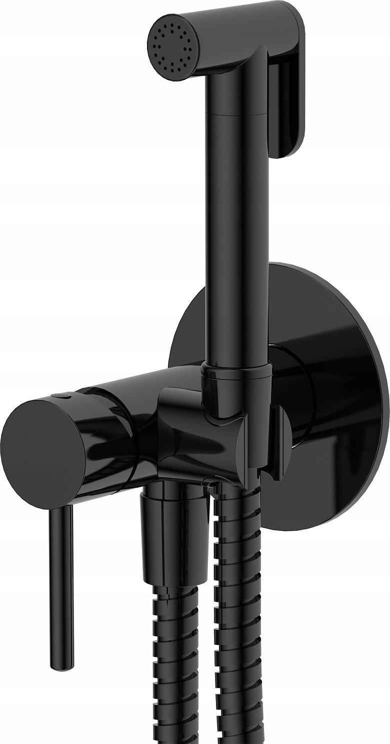 Bateria prysznicowa Omnires Omnires bateria bidetowa podtynkowa z natryskiem Y czarny SYSYBI2BL