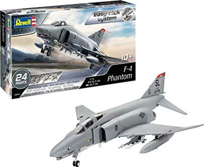 Revell Revell Easy-Click 03651 F-4 Phantom - zestaw modelarski dla początkujących z systemem Easy-Click, wielokolorowy