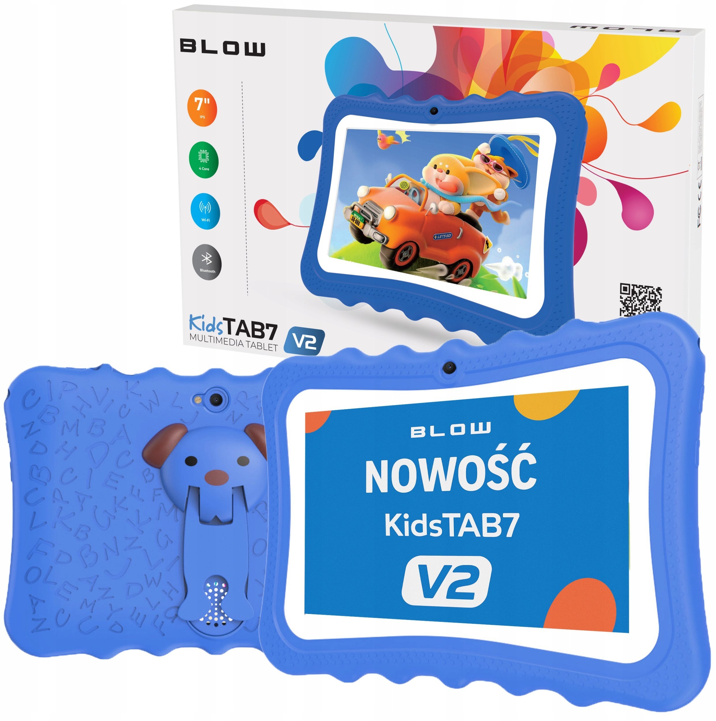 Tablet KidsTAB7 V2 4/32GB niebieskie etui kamera 2MP
