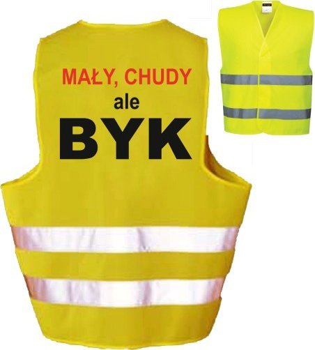 Mój dom Mały Chudy Ale Byk Kamizelka Imprezowa Odblaskowa Ostrzegawcza Z Nadrukiem Libres Polska Sp Kam Mały Chidy Ale B 5000128175715
