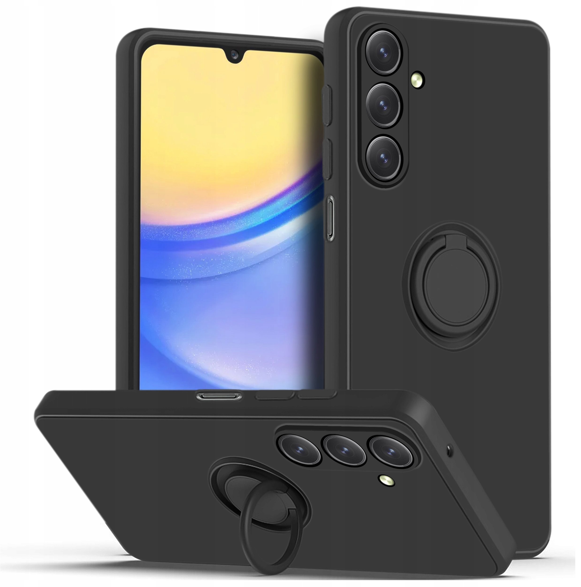 Etui do Samsung Galaxy M15 5G Silicone Ring CASE PLECKI + SZKŁO 9H