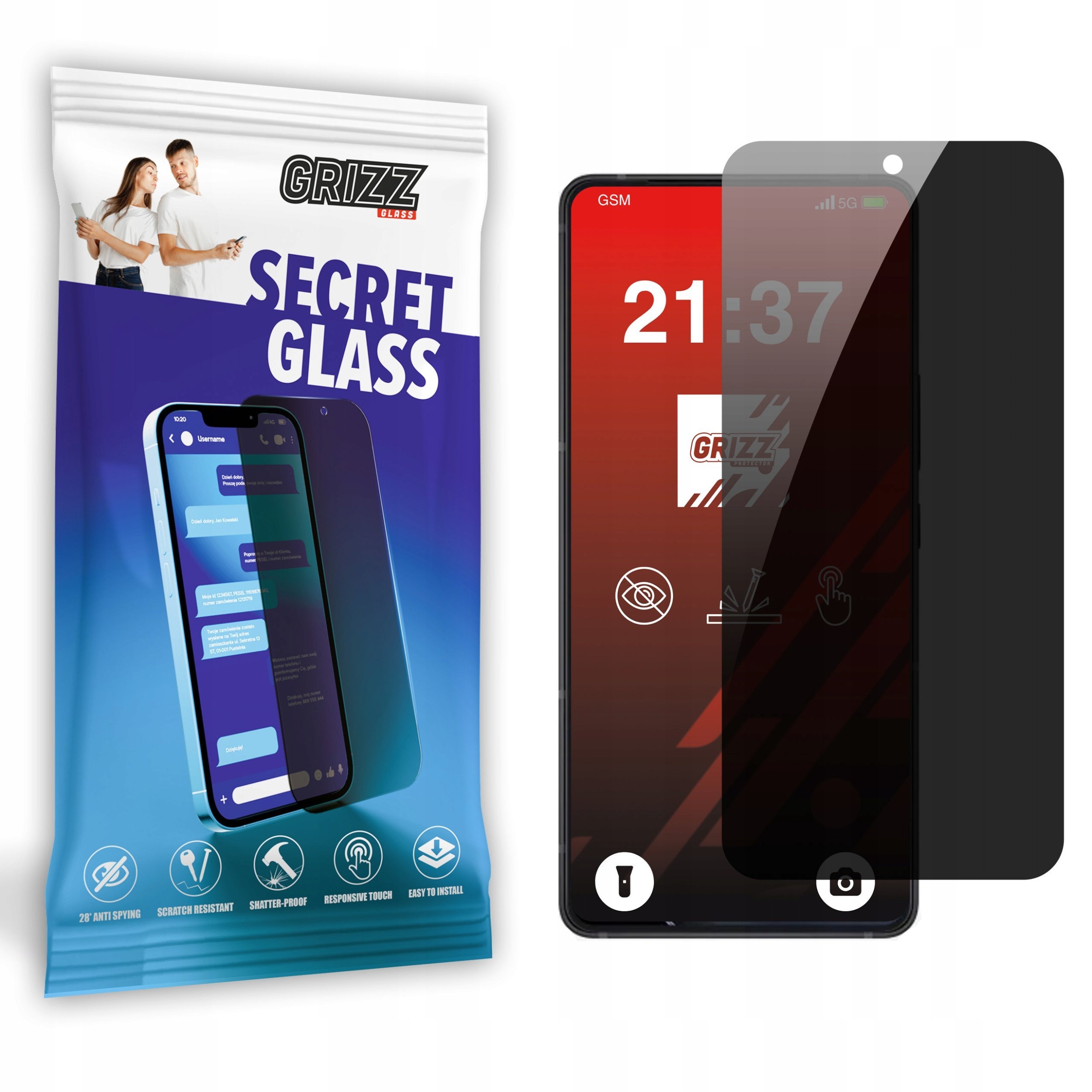 Matowe szkło prywatyzujące GrizzGlass SecretGlass do Asus Zenfone 12 Ultra