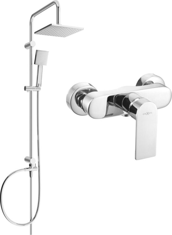 Zestaw prysznicowy Mexen Mexen Tord zestaw prysznicowy natynkowy z deszczownicą i baterią prysznicową Royo, chrom - 72240200-00