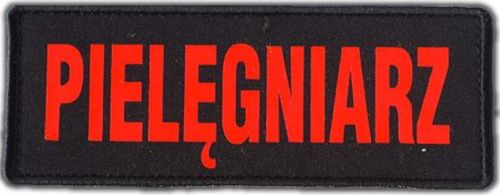 Polska Firma Emblemat PIELĘGNIARZ FLUO na rzepie 13 x 5 cm