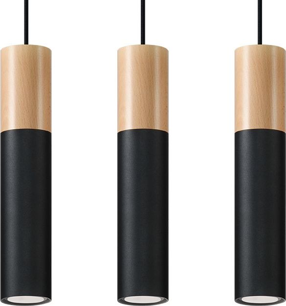 Lampa wisząca Sollux Lampa wisząca PABLO 3 czarna