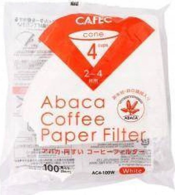 Orion CAFEC Filtry papierowe stożkowe ABACA pojemność 4 filiżanki kolor biały sztuk 100