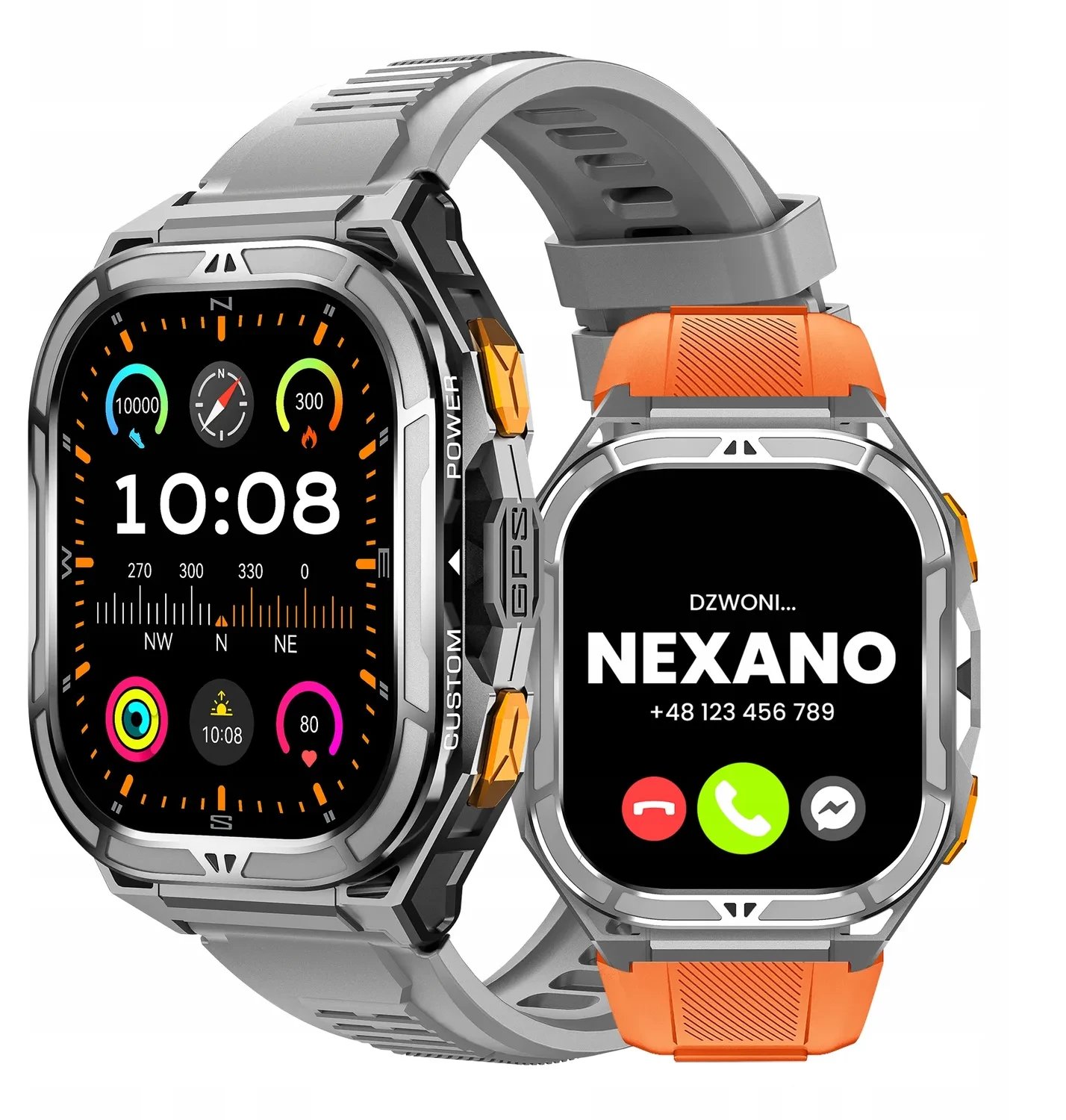SMARTWATCH MĘSKI ZEGAREK GPS WODOODPORNY ROZMOWY SMART WATCH SPORT MENU PL