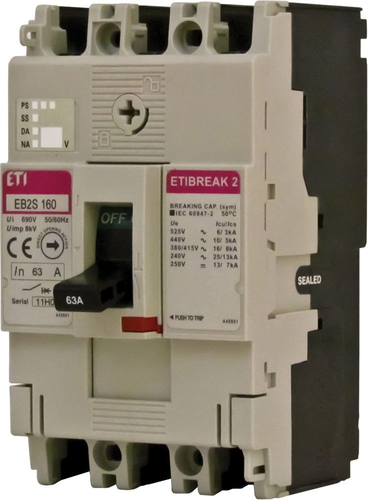 Eti-Polam Wyłącznik mocy 3P 125A 16kA bez regulacji EB2S 160/3LF (004671810)