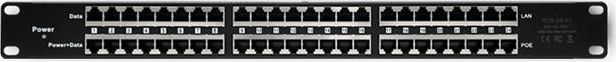 Qoltec Patch panel RACK 48V 24 porty Passive PoE Injector Czarny (54477)