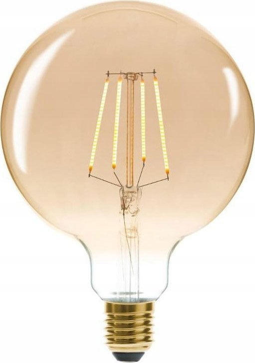 Atmosphera Żarówka dekoracyjna AMBREE LED szklana, G125 4W, kolor bursztynowy